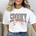  Spooky Checkered Graphic Tee, Cute Halloween Shirt, Spooky Season Shirt, Comfort Colors