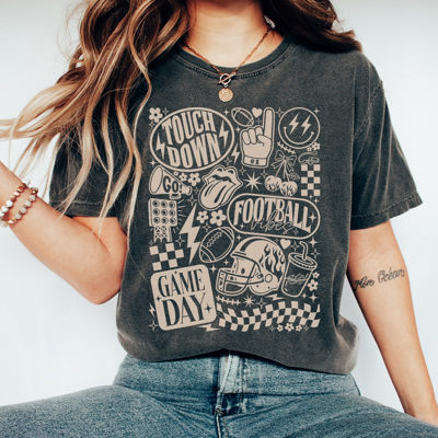 Football Vibes Graphic Tee, Vintage Football Shirt, Retro Football Shirt, Game Day Tee, Football Mom Tee