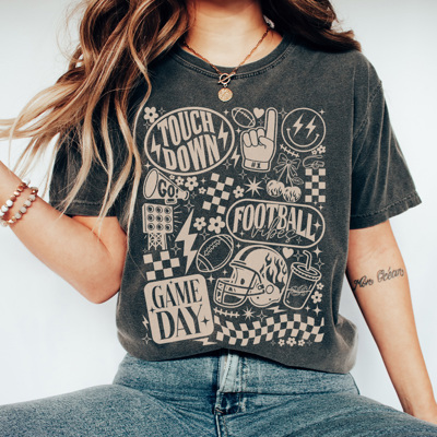 Football Vibes Graphic Tee, Vintage Football Shirt, Retro Football Shirt, Game Day Tee, Football Mom Tee