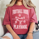 XL Crimson Football Mom Playbook Graphic Tee, Game Day Shirt, Football Mom Tee
