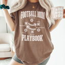 Medium Espresso Football Mom Playbook Graphic Tee, Game Day Shirt, Football Mom Tee