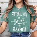 XXL Light Green Football Mom Playbook Graphic Tee, Game Day Shirt, Football Mom Tee