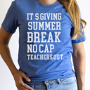 XL Royal Blue Summer Break No Cap Graphic Tee, Teacher Graphic Tee, Summer Break Shirt, Teacher Appreciation, Teacher Gift
