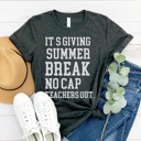 XXL Charcoal Summer Break No Cap Graphic Tee, Teacher Graphic Tee, Summer Break Shirt, Teacher Appreciation, Teacher Gift