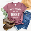 XXL Plum Best Students No Cap Graphic Tee, Teacher Shirt, Back to School Shirt, Funny Teacher Tee, Trendy Graphic Tee