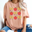 XXL Peachy Teacher Coquette Grid Graphic Tee, Back To School Shirt, Cute Teacher Shirt, Teacher Appreciation