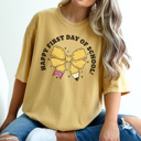 XXL Mustard Happy First Day Coquette Bow Graphic Tee, Back To School Shirt, Cute Teacher Shirt, Teacher Appreciation