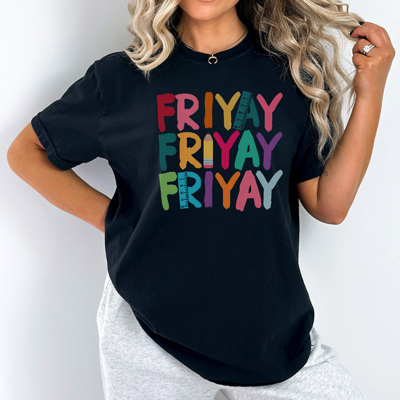 Friyay Teacher Graphic Tee, Cute Teacher Shirt, Back to School, Teacher Gift