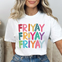 Small White Friyay Teacher Graphic Tee, Cute Teacher Shirt, Back to School, Teacher Gift