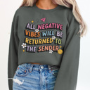  No Negative Vibes, Positive Vibes Sweatshirt, Cute Graphic Sweatshirt, Trendy Sweatshirt, Retro Sweatshirt, Smiley Sweatshirt, Groovy