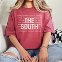 Large Crimson The South Graphic Tee, Southern Girl, Southern Mama, Bless You Heart, Cute Graphic Tee, Comfort Colors