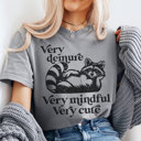 Small Gray Very Demure Raccoon Funny Graphic Tee