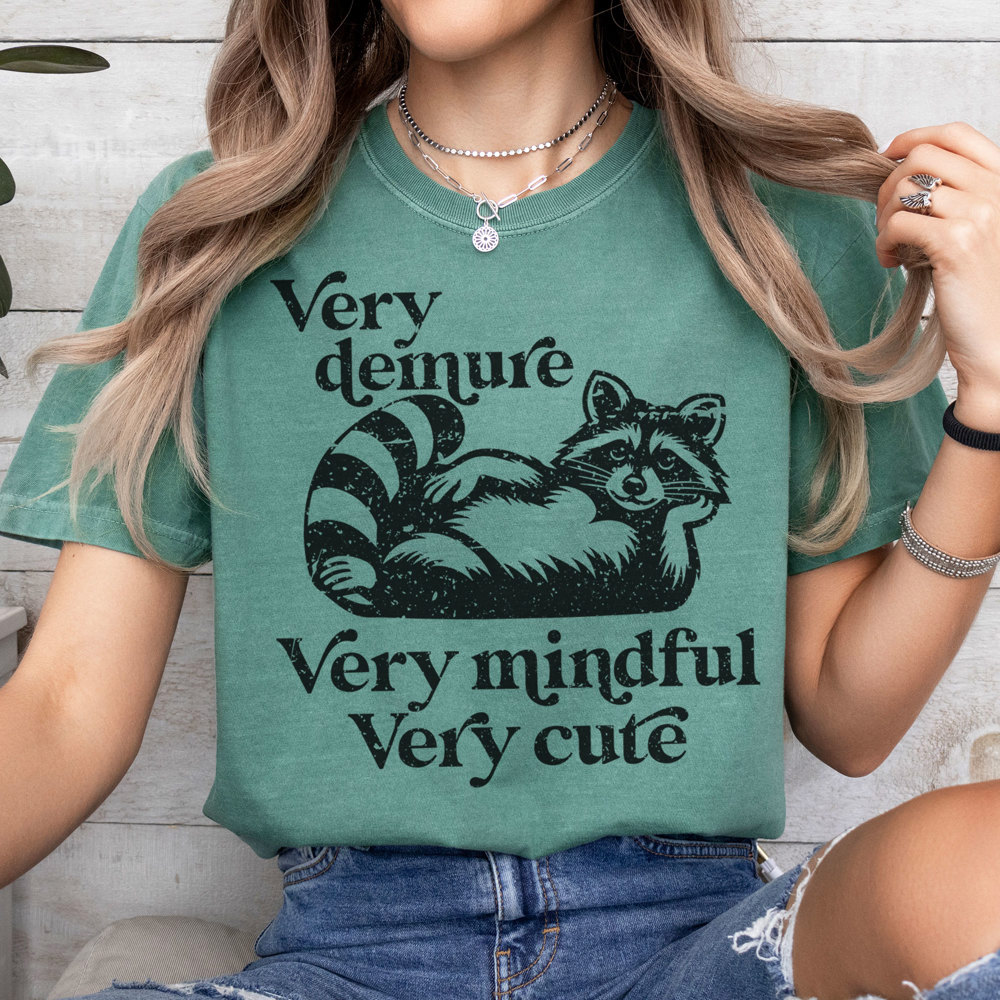 Very Demure Raccoon Funny Graphic Tee