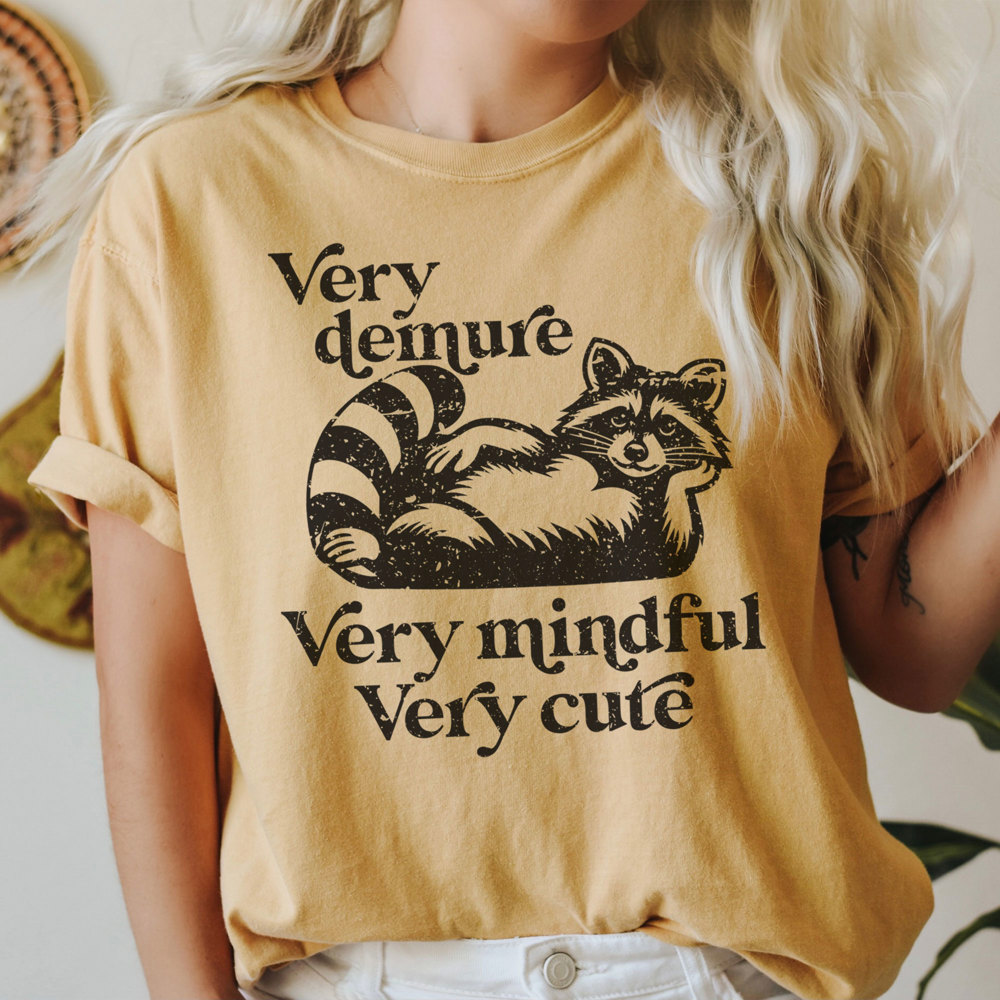 Very Demure Raccoon Funny Graphic Tee