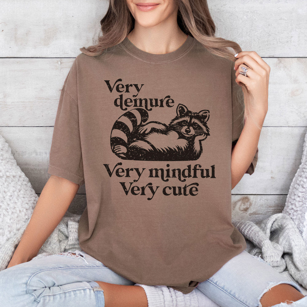 Very Demure Raccoon Funny Graphic Tee