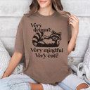 Small Espresso Very Demure Raccoon Funny Graphic Tee