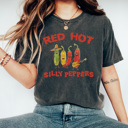 Large Pepper Red Hot Silly Peppers Graphic Tee, Funny Graphic Tee, Rock and Roll Shirt, Chili Peppers, Sarcastic Shirt, Unisex Tee, Husband Gift