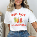  Red Hot Silly Peppers Graphic Tee, Funny Graphic Tee, Rock and Roll Shirt, Chili Peppers, Sarcastic Shirt, Unisex Tee, Husband Gift