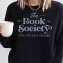 Large Black The Book Society Graphic Sweatshirt, Book Lover Sweatshirt, Book Club Sweatshirts, Reading Sweatshirt, Bookaholic, Read Past My Bedtime, Crew Neck Sweatshirt