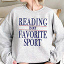 Large Athletic Heather Reading Is My Favorite Sport Graphic Sweatshirt, Reading Sweatshirt, Retro Sweatshirt, Vintage Sweatshirt, Funny Graphic Sweatshirt