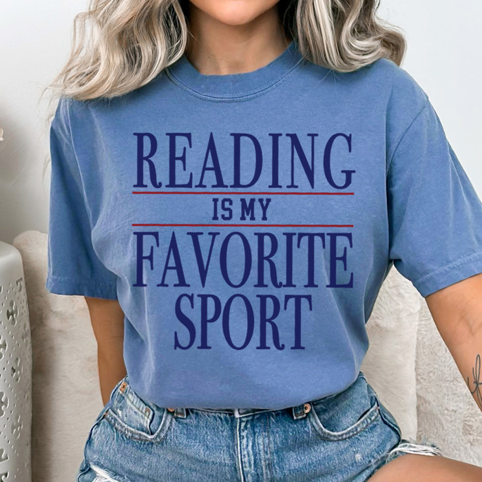 Reading Is My Favorite Sport Graphic Tee, Reading Shirt, Retro Shirt, Vintage Shirt, Funny Graphic Tee