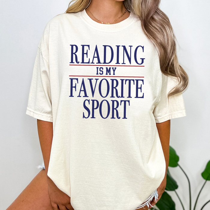 Reading Is My Favorite Sport Graphic Tee, Reading Shirt, Retro Shirt, Vintage Shirt, Funny Graphic Tee