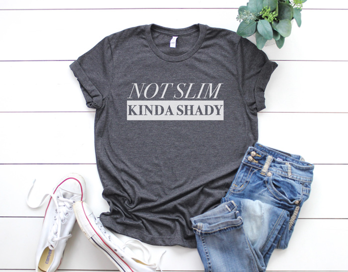 Not Slim Kinda Shady Graphic Tee, Funny Graphic Tee, Sarcastic Tshirt, Every Day Tee