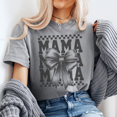 Cute Mama Bow Graphic Tee, Mama Coquette Bow Shirt, Trendy Mama Shirt, Mama Graphic Tee, Tired Mom, Cute Mom Shirt