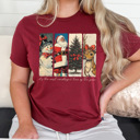  Vintage Christmas Graphic Tee, Vintage Christmas Characters, Snowman, Santa Claus, Christmas Tree, Reindeer, Boho Christmast