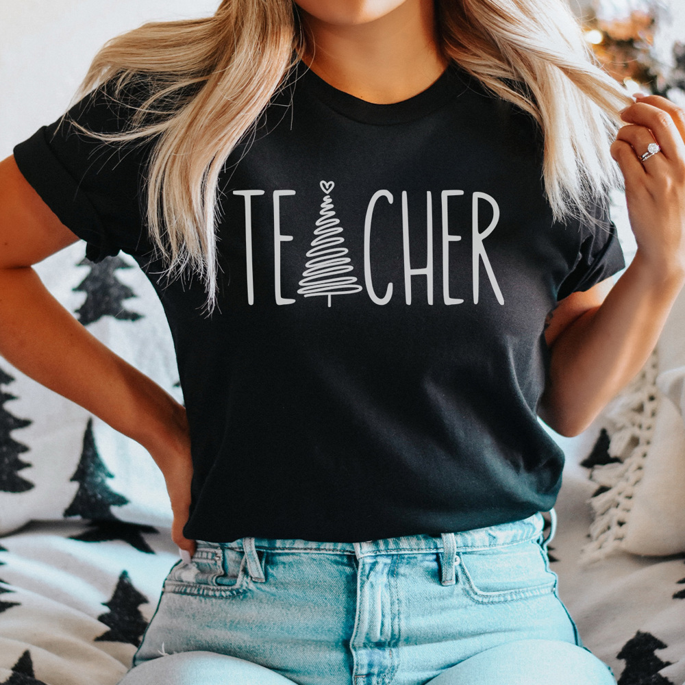 Christmas Teacher Graphic Tee, Cute Christmas Shirt, Teacher Shirt, Teacher Christmas Gift, Educator Christmas