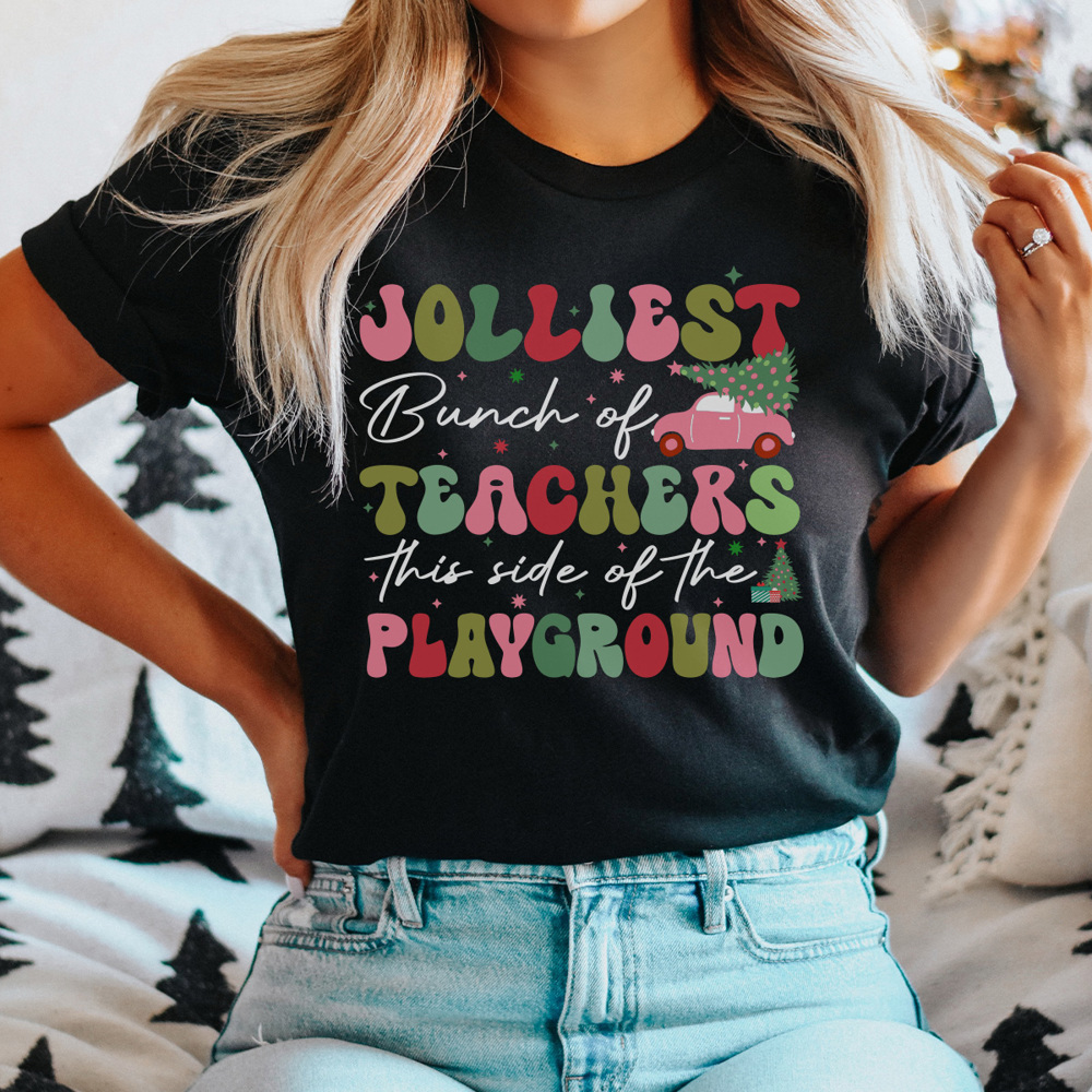 Jolliest Bunch of Teachers Graphic Tee, Funny Christmas Shirt, Funny Teacher Shirt, Teacher Christmas Gift, Educator Christmas, Nuthouse Movie,Christmas  Vacation Movie