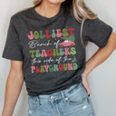 Small Charcoal Jolliest Bunch of Teachers Graphic Tee, Funny Christmas Shirt, Funny Teacher Shirt, Teacher Christmas Gift, Educator Christmas, Nuthouse Movie,Christmas  Vacation Movie