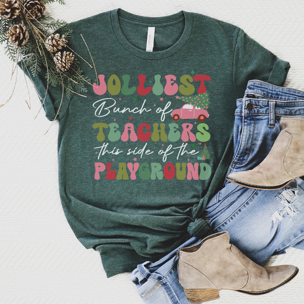 Jolliest Bunch of Teachers Graphic Tee, Funny Christmas Shirt, Funny Teacher Shirt, Teacher Christmas Gift, Educator Christmas, Nuthouse Movie,Christmas  Vacation Movie