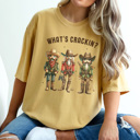 Large Mustard What's Crackin Graphic Tee, Nutrcracker Tee, Christmas Graphic Tee, Funny Christmas Shirt, Unisex Graphic Tee