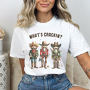 Large White What's Crackin Graphic Tee, Nutrcracker Tee, Christmas Graphic Tee, Funny Christmas Shirt, Unisex Graphic Tee