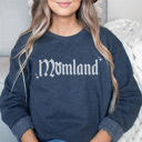 Large Denim Momland Graphic Sweatshirt, Theme Park Graphic Sweatshirt, Boy Mouse Sweatshirt, Girl Mouse Sweatshirt, Family Vacation Sweatshirt, Disney Sweatshirt, Best Day Ever