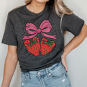 XL Charcoal Strawberry Mouse Graphic Tee, Theme Park Shirt, Boy Mouse Shirt, Family Vacation Tee