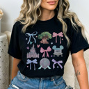 XXL Black Theme Park World Coquette Graphic Tee, Vacation Tee, Cute Bow Shirt, Magical Kingdom Tee, Mouse Shirt