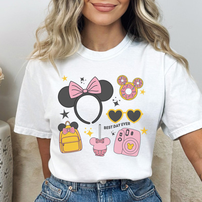 Theme Park Day Graphic Tee, Cute Mouse Shirt, Vacation Tee, Theme Park Shirt, Girls Trip Shirt