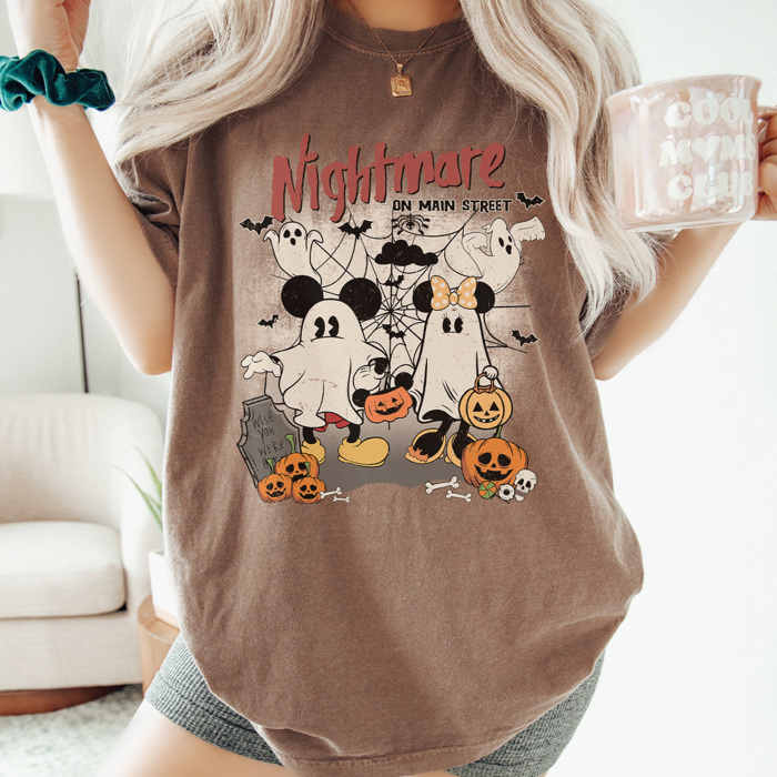 Nightmare On Main Street Graphic Tee, Vacation Tee, Theme Park Shirt, Halloween Mouse Shirt