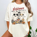 Large Ivory Nightmare On Main Street Graphic Tee, Vacation Tee, Theme Park Shirt, Halloween Mouse Shirt