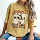 Large Mustard Nightmare On Main Street Graphic Tee, Vacation Tee, Theme Park Shirt, Halloween Mouse Shirt