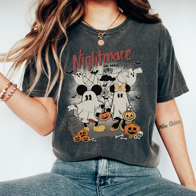 Nightmare On Main Street Graphic Tee, Vacation Tee, Theme Park Shirt, Halloween Mouse Shirt