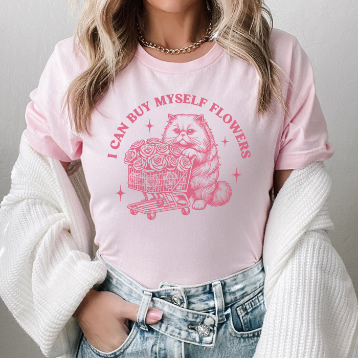 I Can Buy Myself Flowers Shirt, Funny Valentine Shirt, Cat Valentine Shirt, Grumpy Cat, Single's Day Shirt, Single Valentine