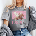  Pucker Up Cowboy Shirt, Country Valentine Shirt, Cowboy Love Tee, Cute Cowboy Shirt, Cute Valentine Tee, Distressed Shirt