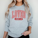 Large Athletic Heather Loved John 3:16 Graphic Sweatshirt, Jesus Loves You Sweatshirt, Loved Graphic Sweatshirt, Valentine's Day Sweatshirt, Jesus Sweatshirt, Love University Sweatshirt