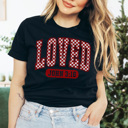 Large Black Loved John 3:16 Graphic Tee, Jesus Loves You Shirt, Loved Graphic Tee, Valentine's Day Shirt, Jesus Shirt, Love University Shirt