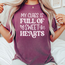 Large Plum My Class Is Full of Sweethearts Graphic Tee, Cute Valentine Teacher, Teacher Valentine's Day Shirt, Teacher Love, Love My Students Shirt