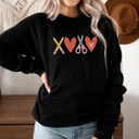 Large Black XOXO Valentine Teacher Graphic Sweatshirt, Valentine Teacher Sweatshirt, Cute Teacher Sweatshirt, Teacher Gift, Teacher Valentine's Day