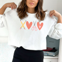 Large White XOXO Valentine Teacher Graphic Sweatshirt, Valentine Teacher Sweatshirt, Cute Teacher Sweatshirt, Teacher Gift, Teacher Valentine's Day